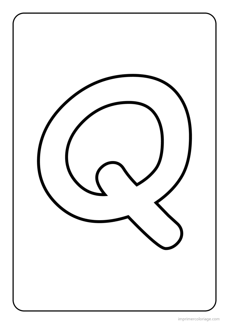 coloriage lettre q majuscule gros traits - dessin gratuit &agrave; imprimer