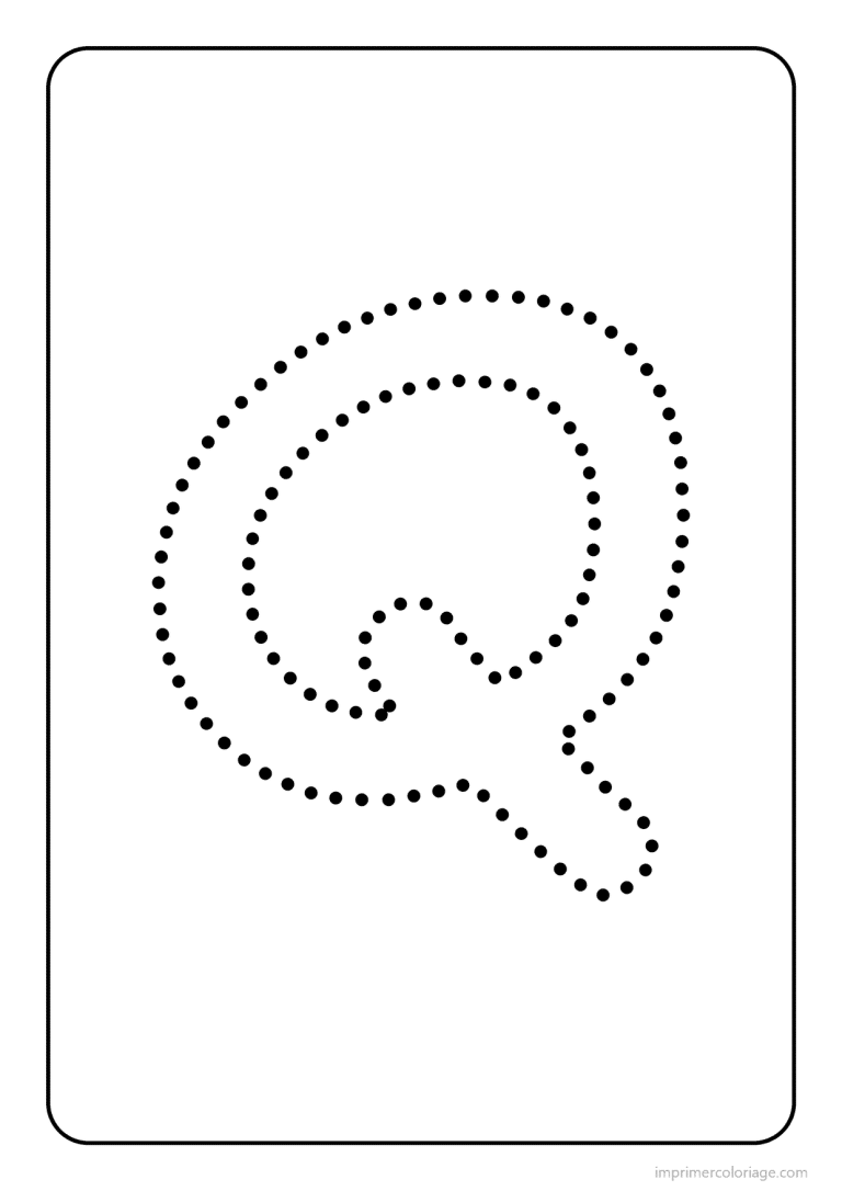 coloriage lettre q majuscule pointilles - dessin gratuit &agrave; imprimer