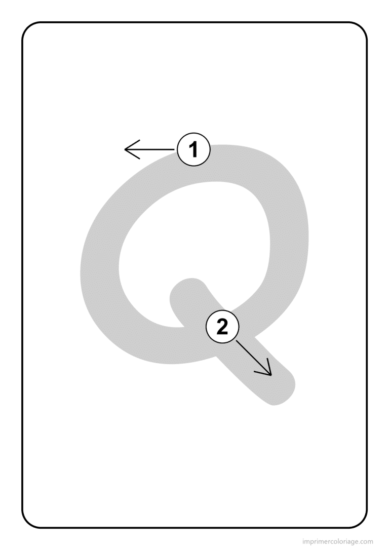coloriage lettre q majuscule sens du trace - dessin gratuit &agrave; imprimer