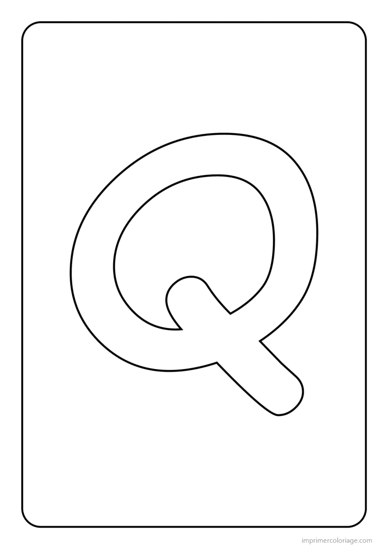 coloriage lettre q majuscule simple - dessin gratuit &agrave; imprimer