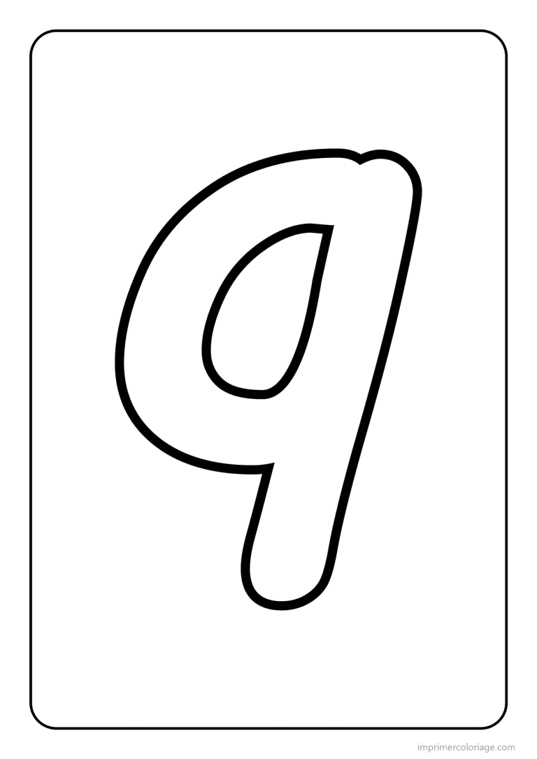 coloriage lettre q minuscule gros traits - dessin gratuit &agrave; imprimer
