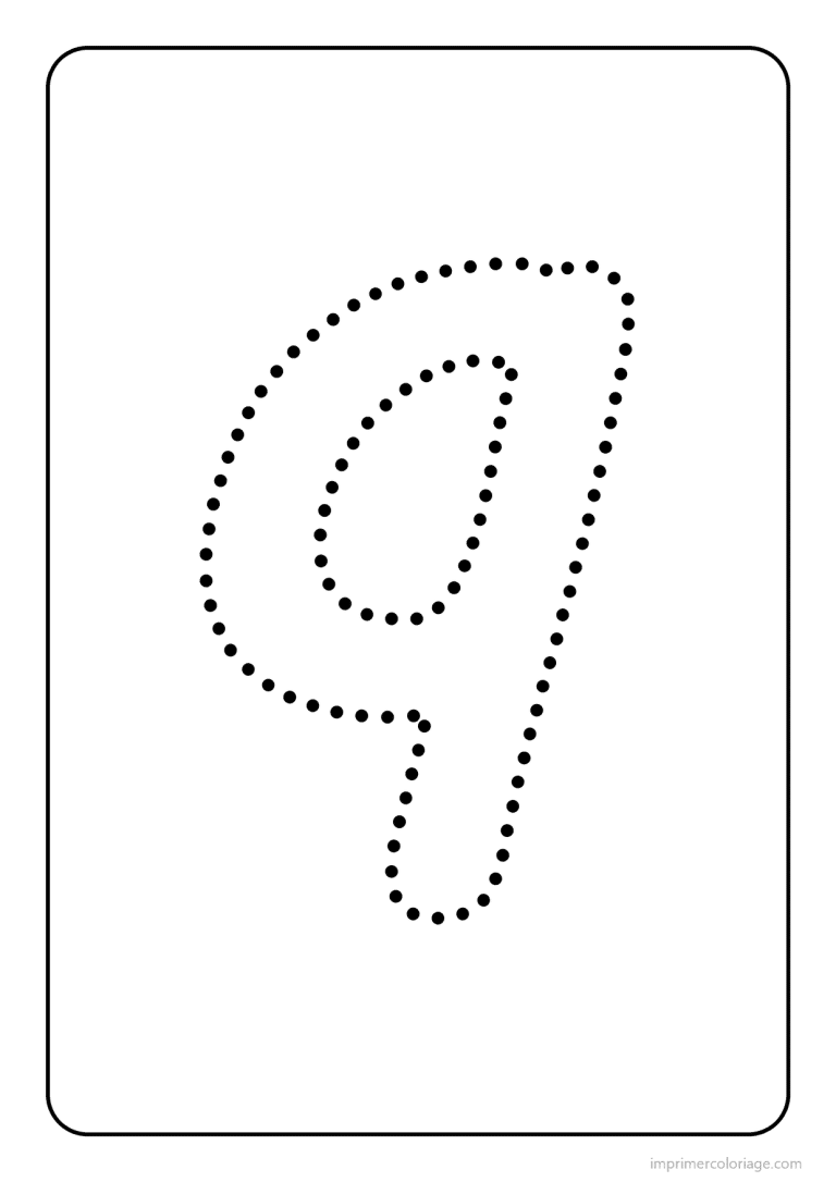 coloriage lettre q minuscule pointilles - dessin gratuit &agrave; imprimer