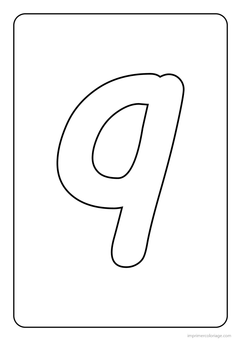 coloriage lettre q minuscule simple - dessin gratuit &agrave; imprimer