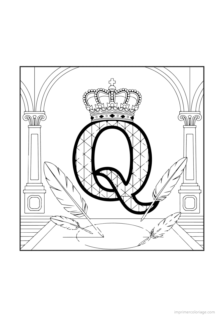 coloriage lettre q objets animaux - dessin gratuit &agrave; imprimer