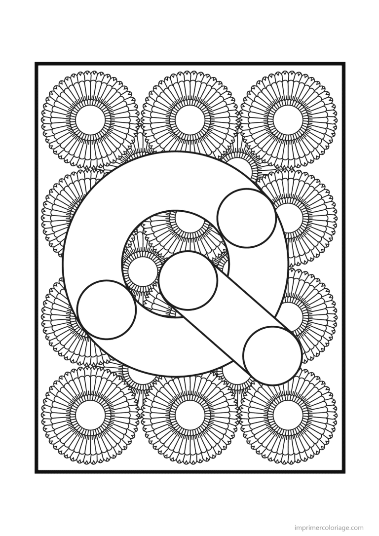 coloriage lettre q rosaces - dessin gratuit &agrave; imprimer