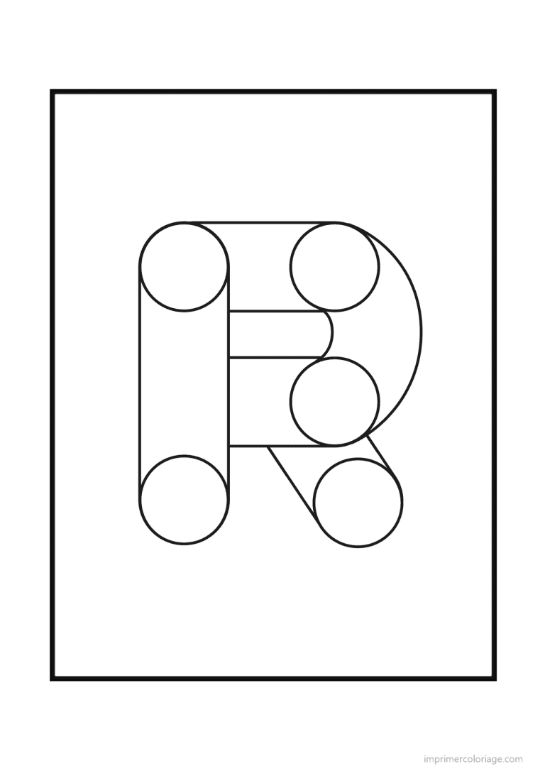 coloriage lettre r geometrique - dessin gratuit &agrave; imprimer
