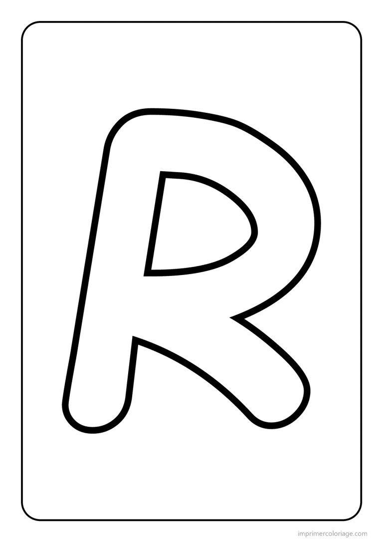 coloriage lettre r majuscule gros traits - dessin gratuit &agrave; imprimer