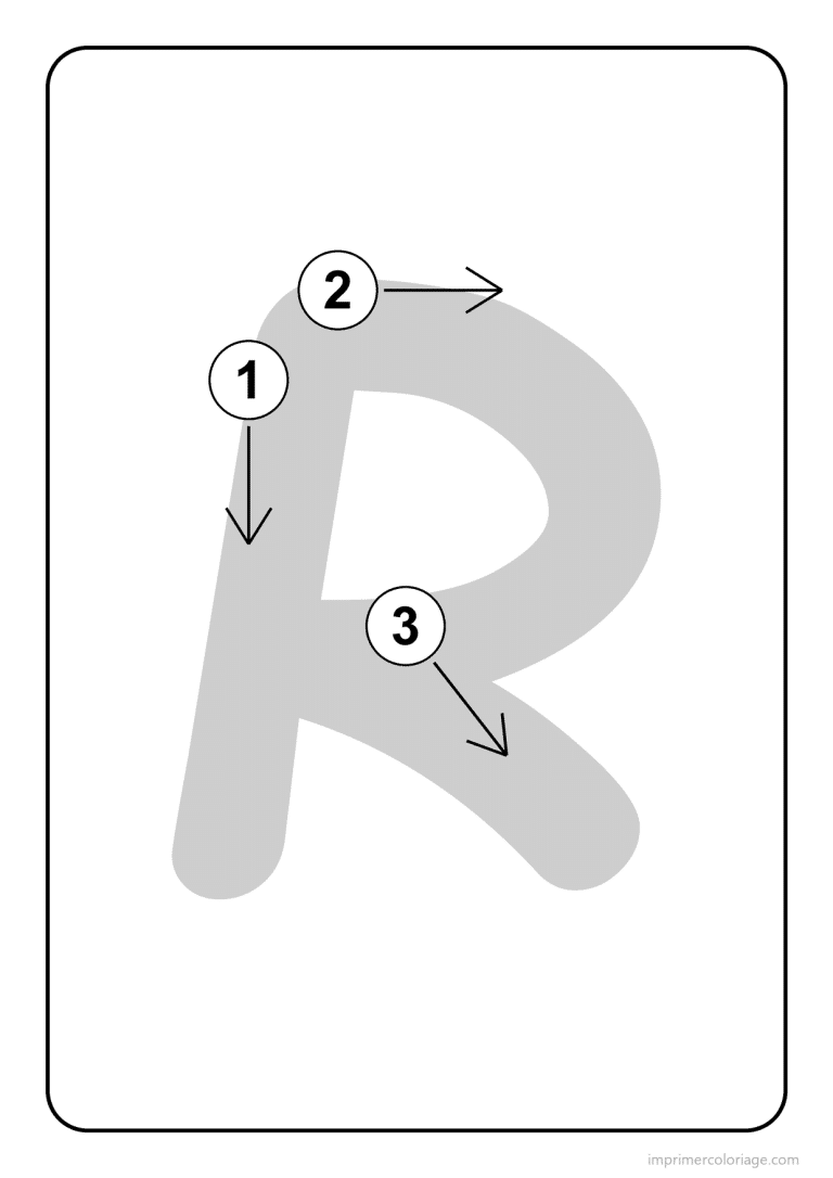 coloriage lettre r majuscule sens du trace - dessin gratuit &agrave; imprimer
