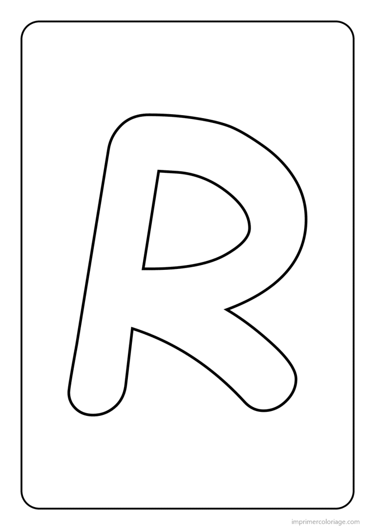 coloriage lettre r majuscule simple - dessin gratuit &agrave; imprimer