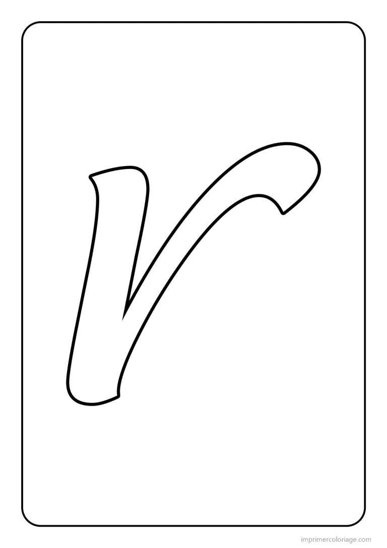 coloriage lettre r minuscule cursive - dessin gratuit &agrave; imprimer