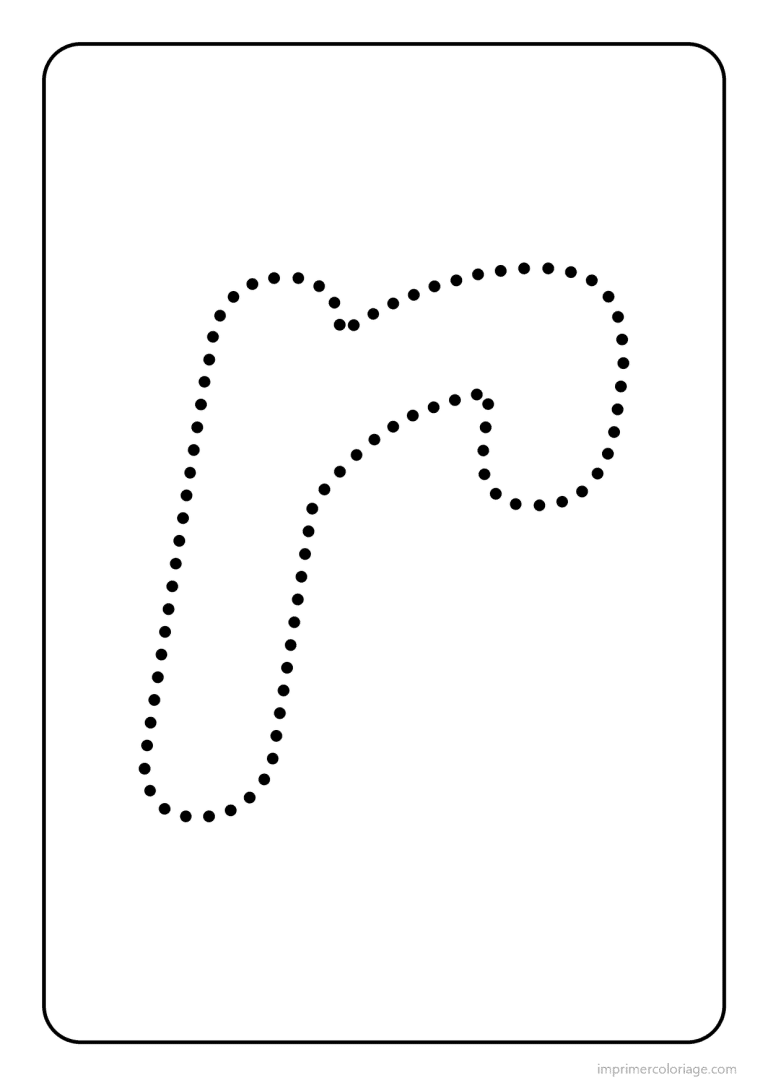 coloriage lettre r minuscule pointilles - dessin gratuit &agrave; imprimer
