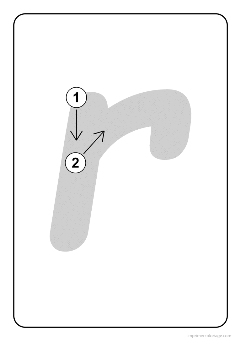 coloriage lettre r minuscule sens du trace - dessin gratuit &agrave; imprimer