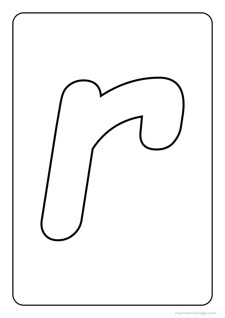 coloriage lettre r minuscule simple - dessin gratuit &agrave; imprimer