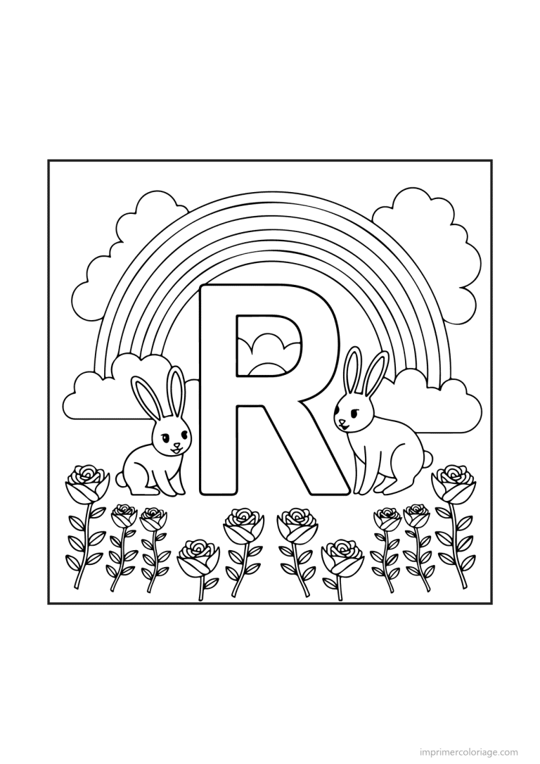 coloriage lettre r objets animaux - dessin gratuit &agrave; imprimer