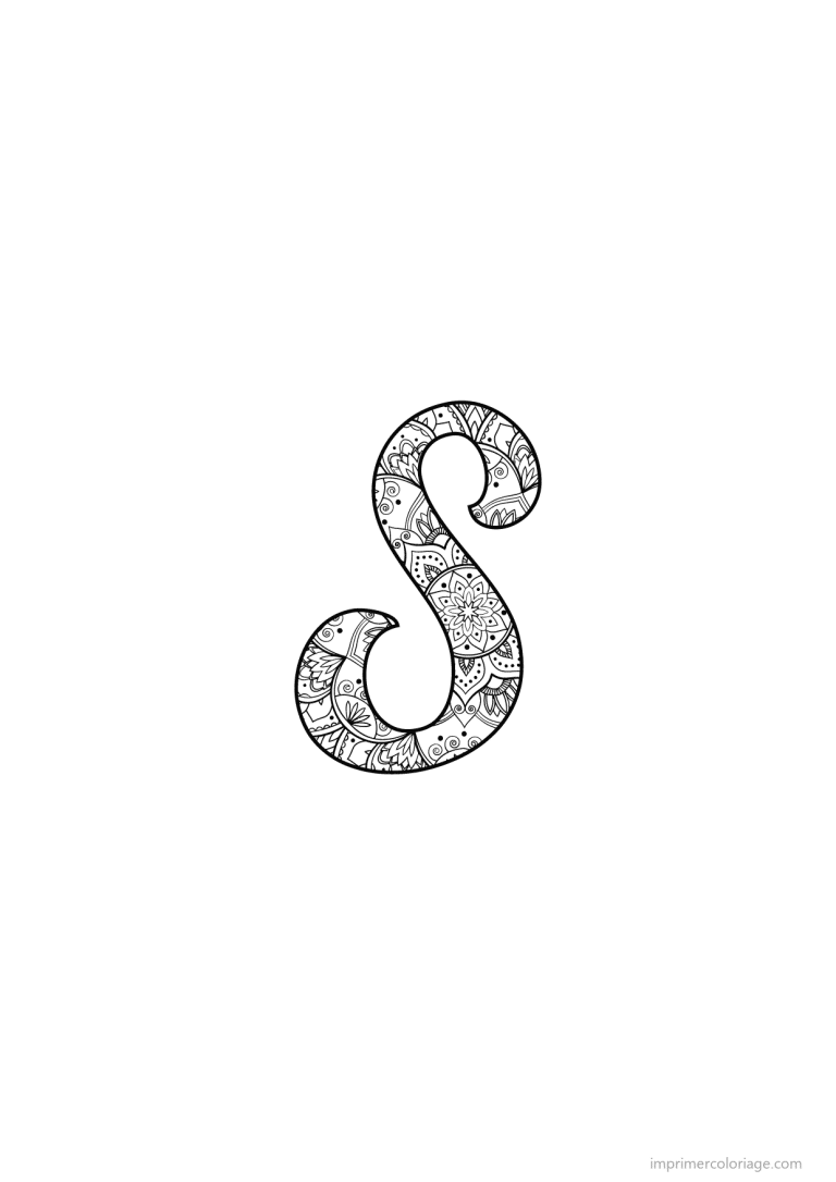 coloriage lettre s calligraphie - dessin gratuit &agrave; imprimer