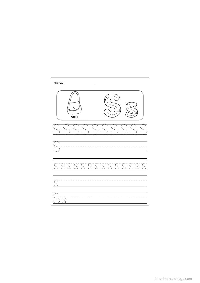 coloriage lettre s ecriture - dessin gratuit &agrave; imprimer