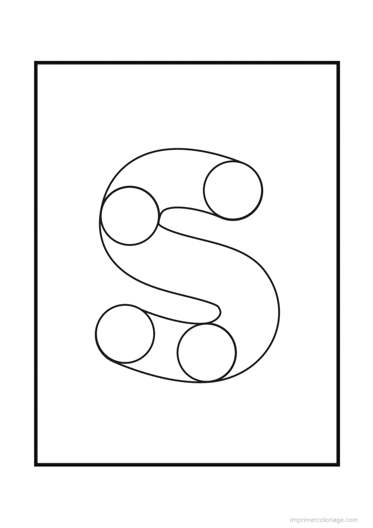 coloriage lettre s geometrique - dessin gratuit &agrave; imprimer