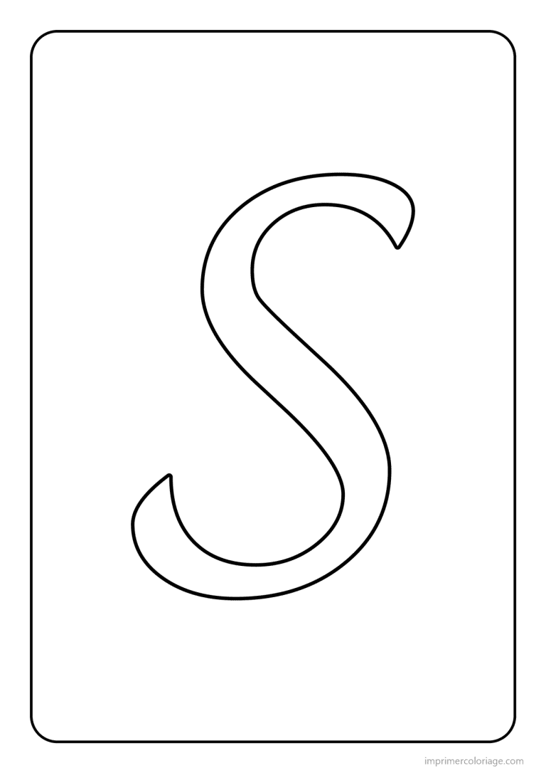 coloriage lettre s majuscule cursive - dessin gratuit &agrave; imprimer