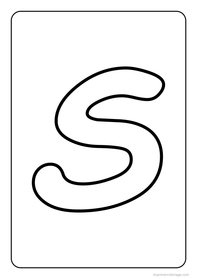 coloriage lettre s majuscule gros traits - dessin gratuit &agrave; imprimer