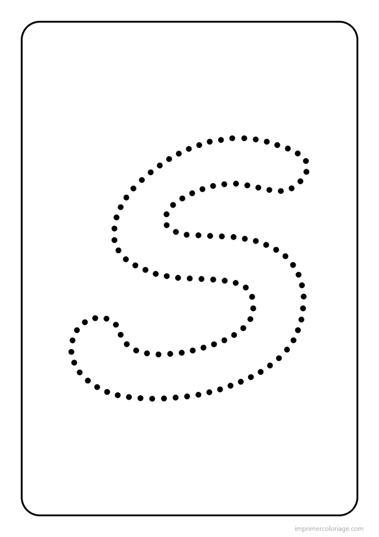 coloriage lettre s majuscule pointilles - dessin gratuit &agrave; imprimer