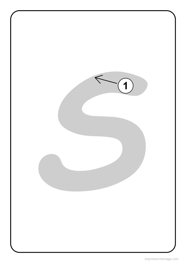 coloriage lettre s majuscule sens du trace - dessin gratuit &agrave; imprimer