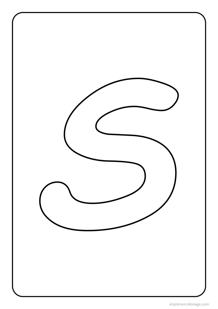 coloriage lettre s majuscule simple - dessin gratuit &agrave; imprimer