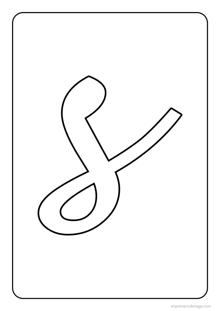 coloriage lettre s minuscule cursive - dessin gratuit &agrave; imprimer