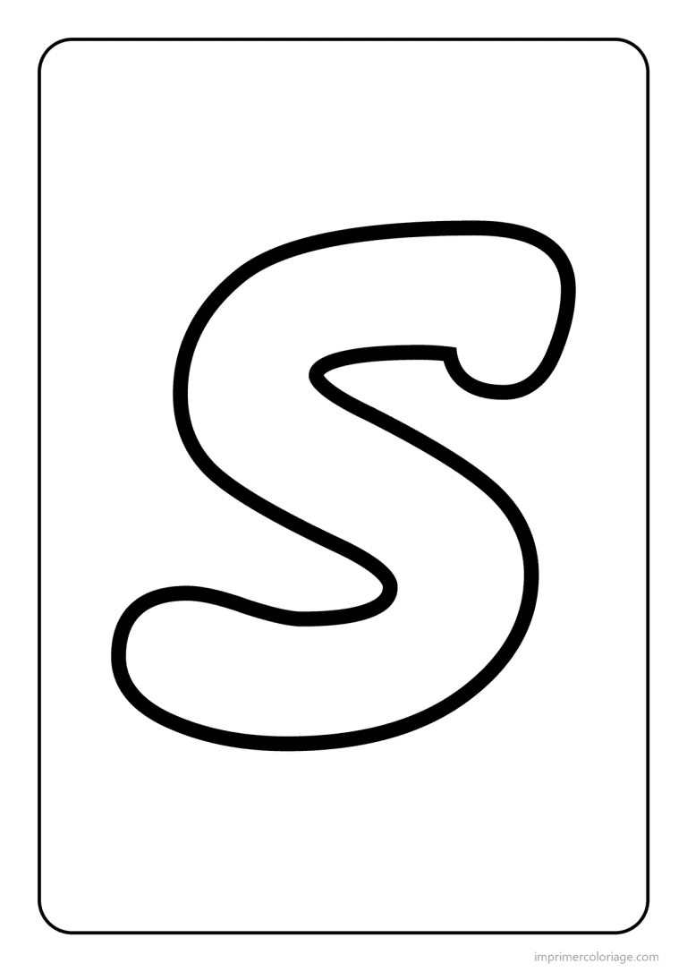 coloriage lettre s minuscule gros traits - dessin gratuit &agrave; imprimer