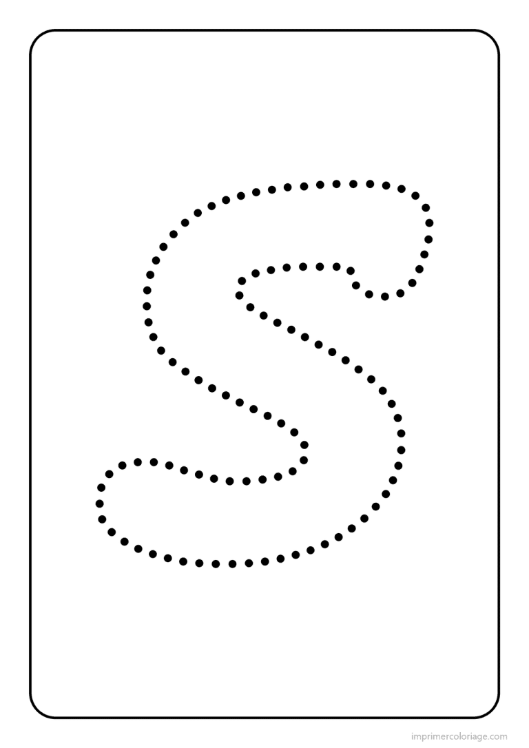 coloriage lettre s minuscule pointilles - dessin gratuit &agrave; imprimer