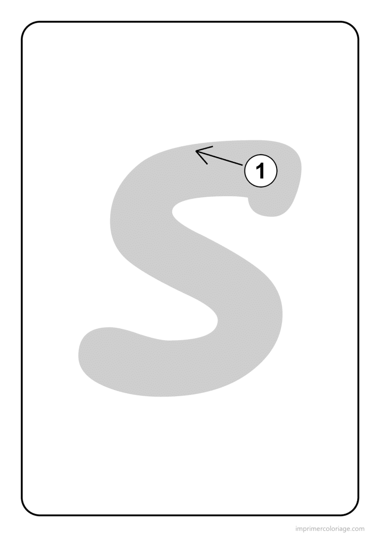 coloriage lettre s minuscule sens du trace - dessin gratuit &agrave; imprimer