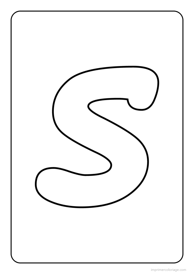 coloriage lettre s minuscule simple - dessin gratuit &agrave; imprimer