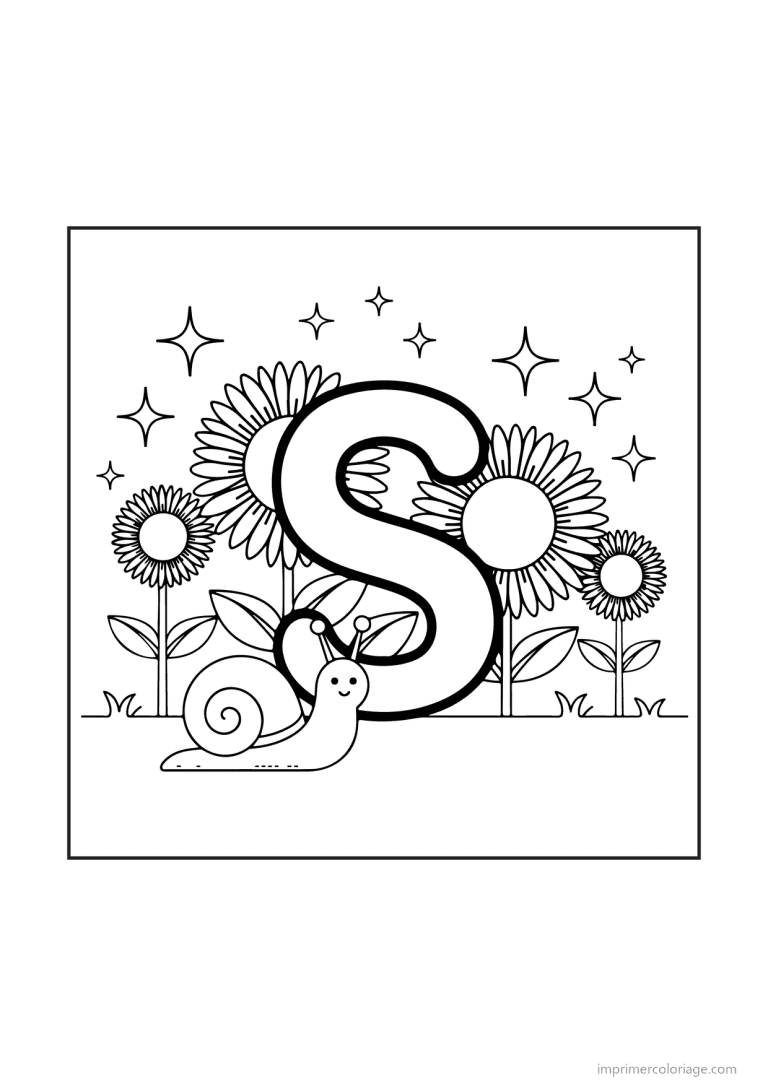 coloriage lettre s objets animaux - dessin gratuit &agrave; imprimer