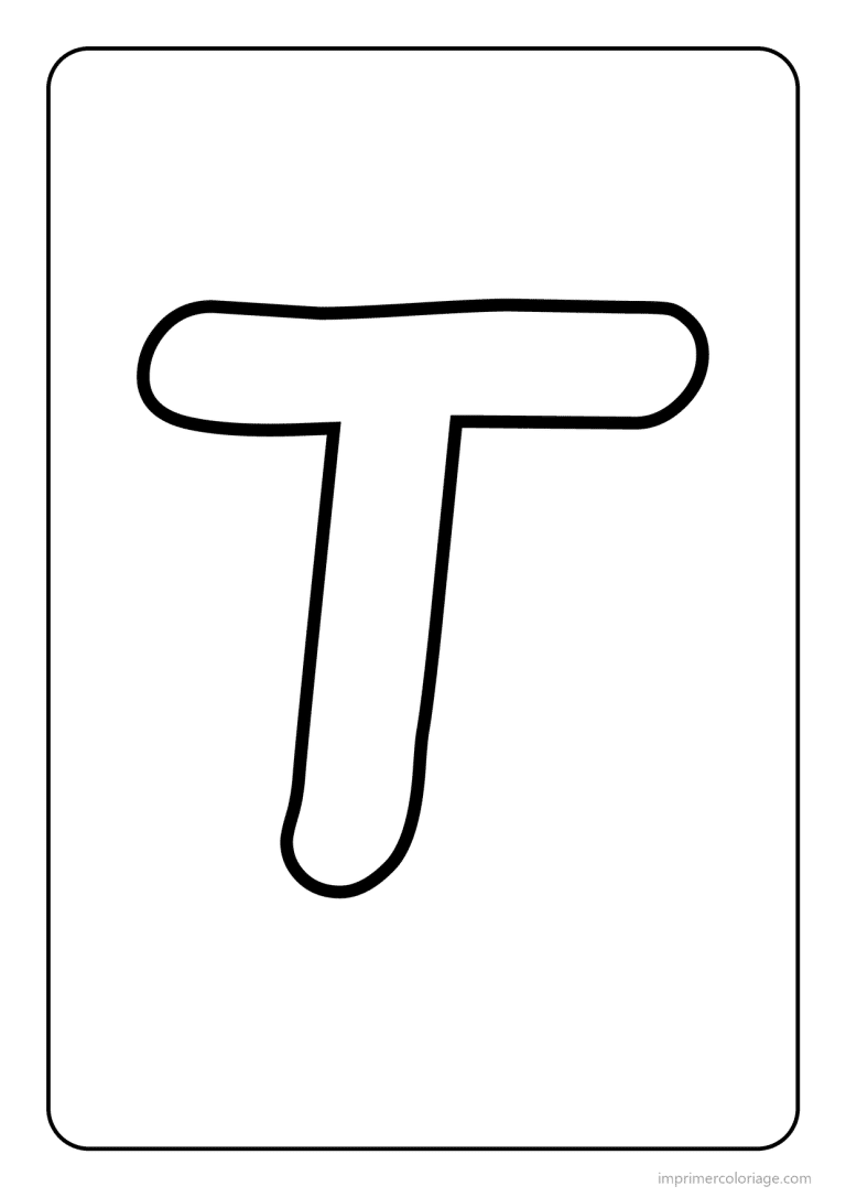 coloriage lettre t majuscule gros traits - dessin gratuit &agrave; imprimer