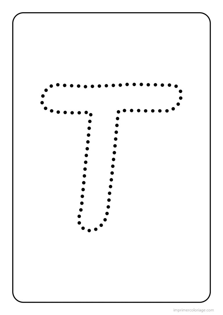 coloriage lettre t majuscule pointilles - dessin gratuit &agrave; imprimer