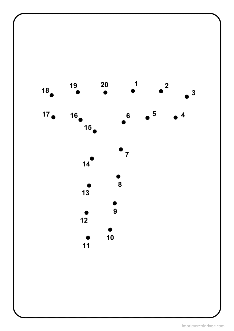 coloriage lettre t majuscule points a relier - dessin gratuit &agrave; imprimer