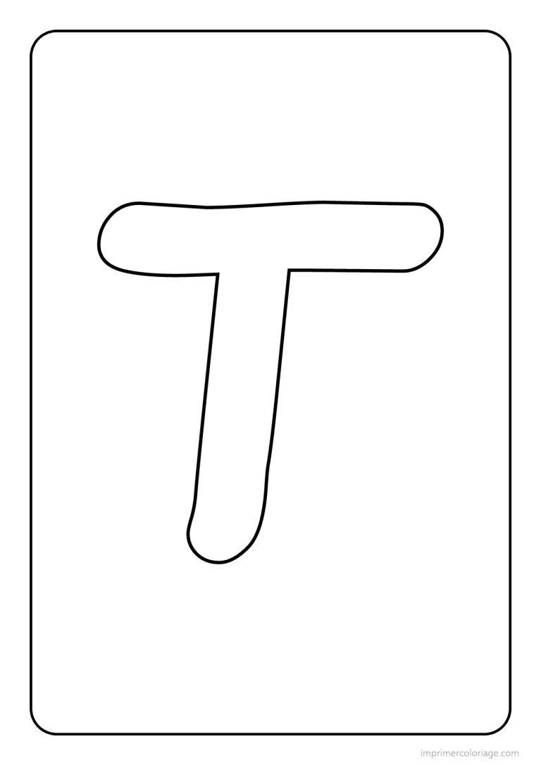 coloriage lettre t majuscule simple - dessin gratuit &agrave; imprimer