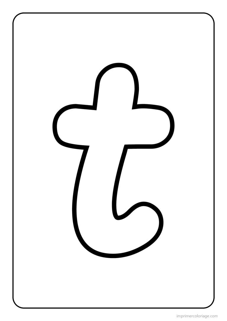 coloriage lettre t minuscule gros traits - dessin gratuit &agrave; imprimer