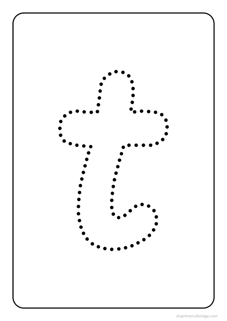 coloriage lettre t minuscule pointilles - dessin gratuit &agrave; imprimer