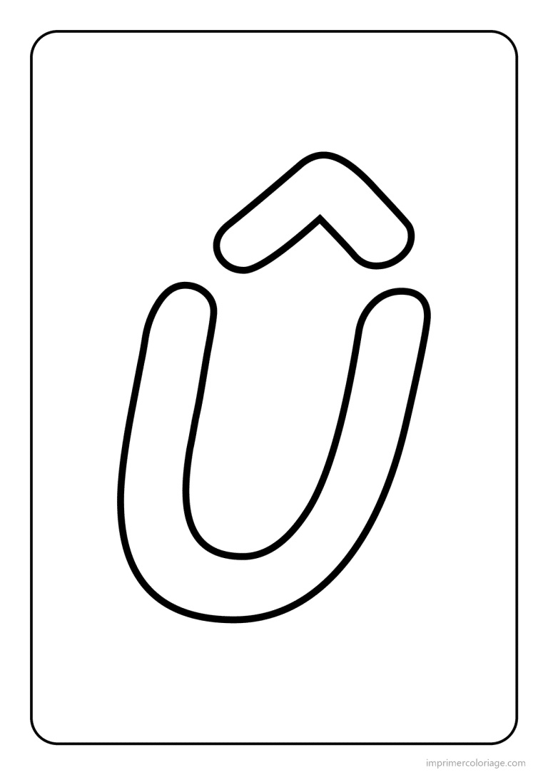 coloriage lettre u accent circonflexe majuscule gros traits - dessin gratuit &agrave; imprimer