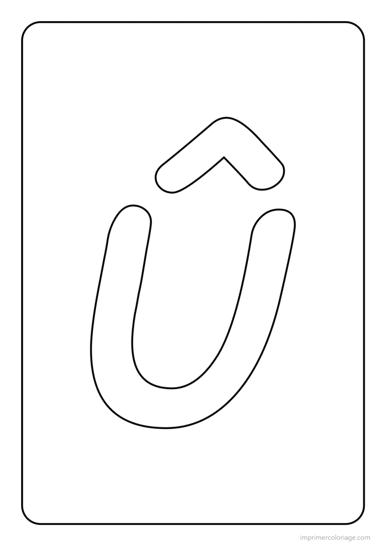 coloriage lettre u accent circonflexe majuscule simple - dessin gratuit &agrave; imprimer