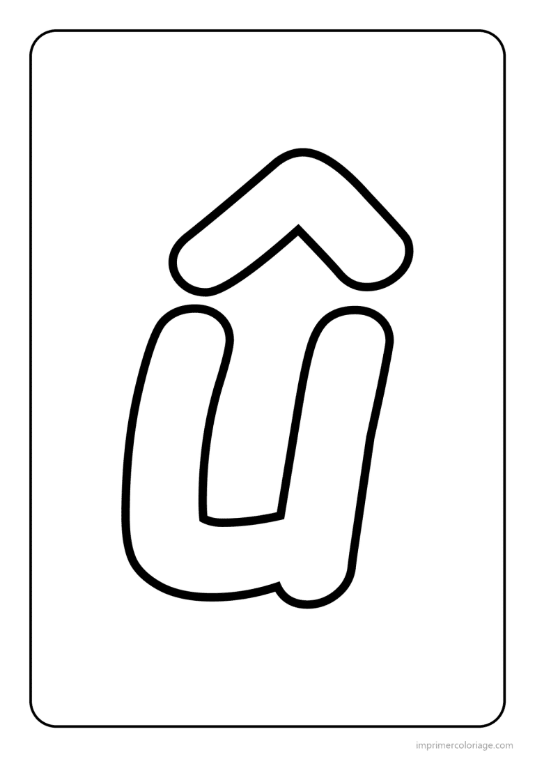coloriage lettre u accent circonflexe minuscule gros traits - dessin gratuit &agrave; imprimer