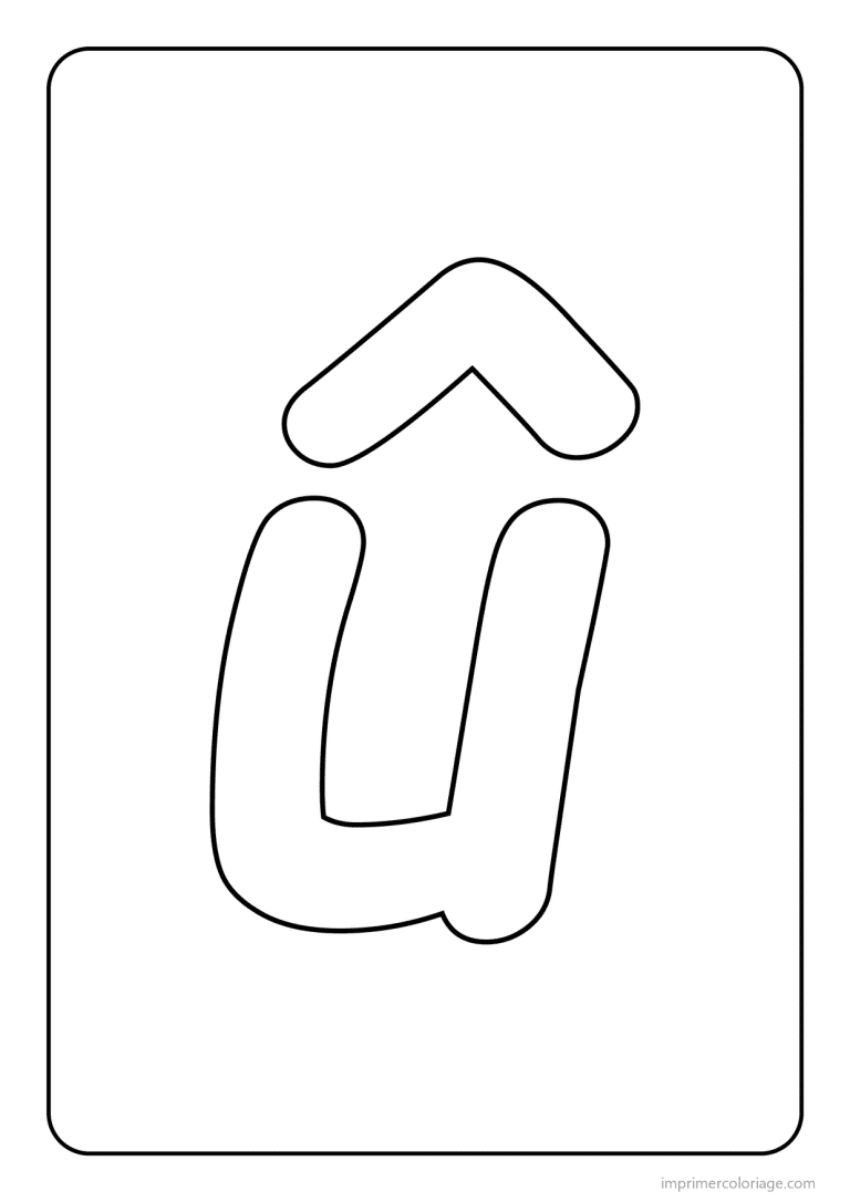 coloriage lettre u accent circonflexe minuscule simple - dessin gratuit &agrave; imprimer