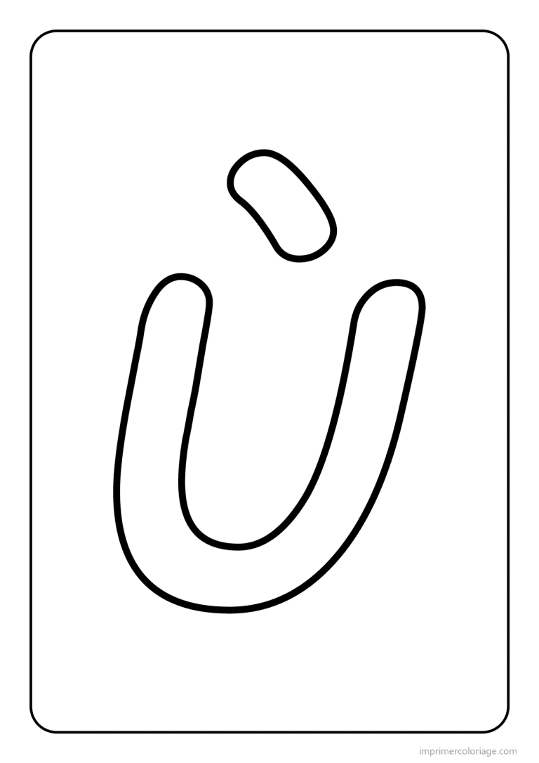 coloriage lettre u accent grave majuscule gros traits - dessin gratuit &agrave; imprimer