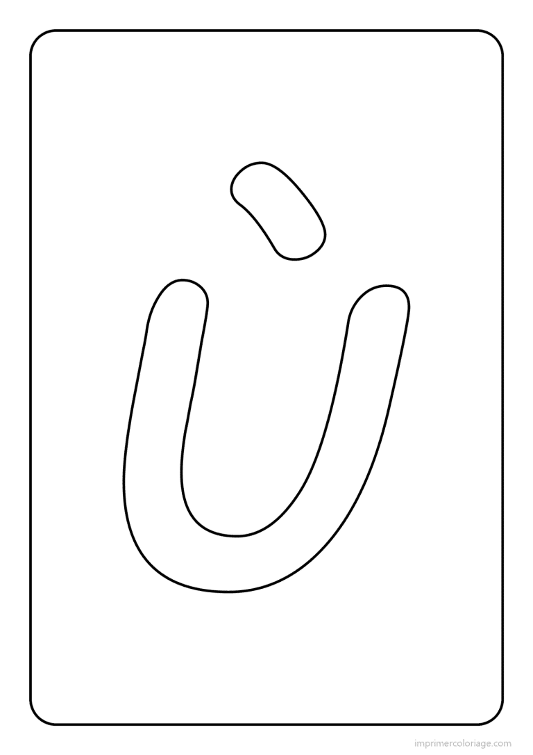 coloriage lettre u accent grave majuscule simple - dessin gratuit &agrave; imprimer