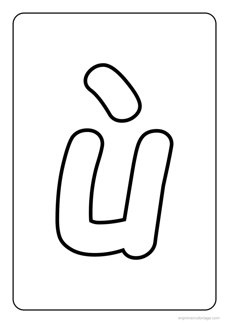 coloriage lettre u accent grave minuscule gros traits - dessin gratuit &agrave; imprimer