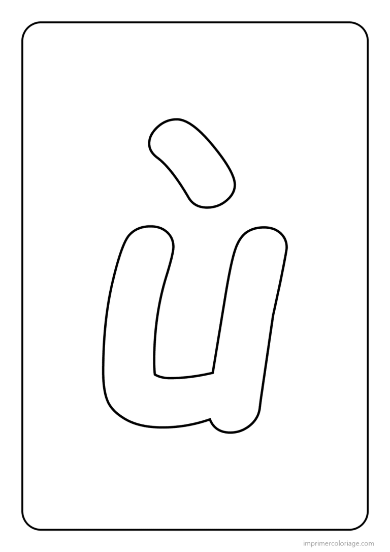 coloriage lettre u accent grave minuscule simple - dessin gratuit &agrave; imprimer