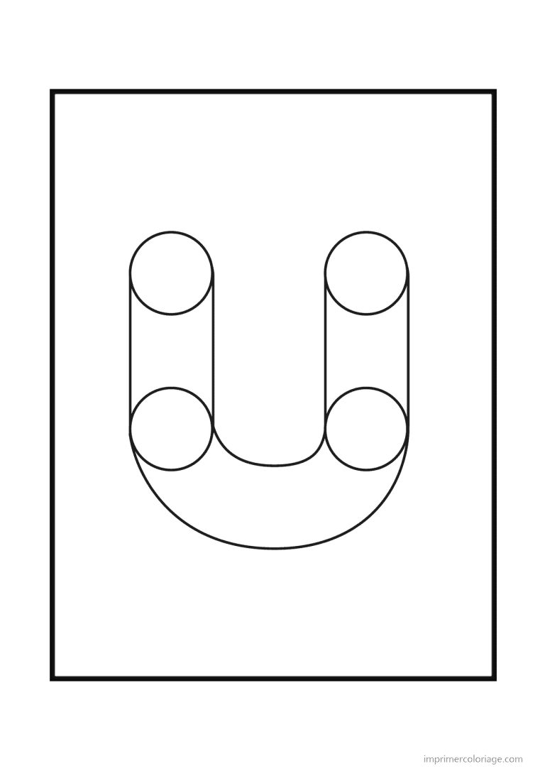 coloriage lettre u geometrique - dessin gratuit &agrave; imprimer