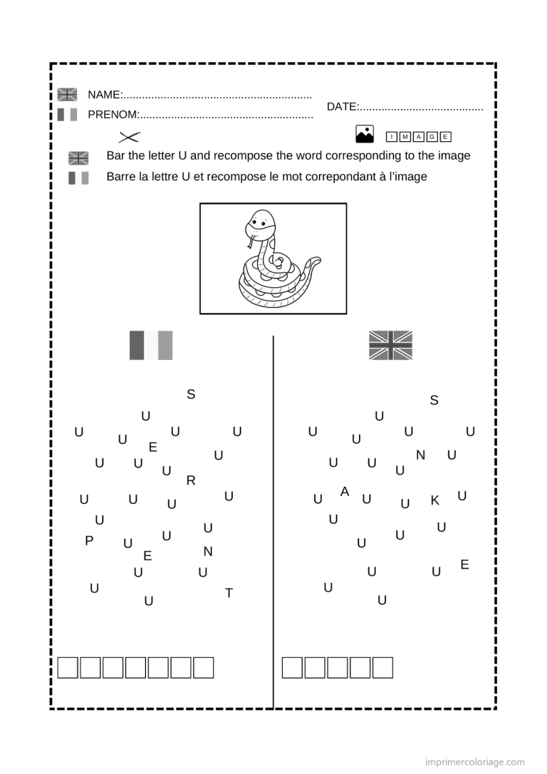 coloriage lettre u jeu lettres - dessin gratuit &agrave; imprimer
