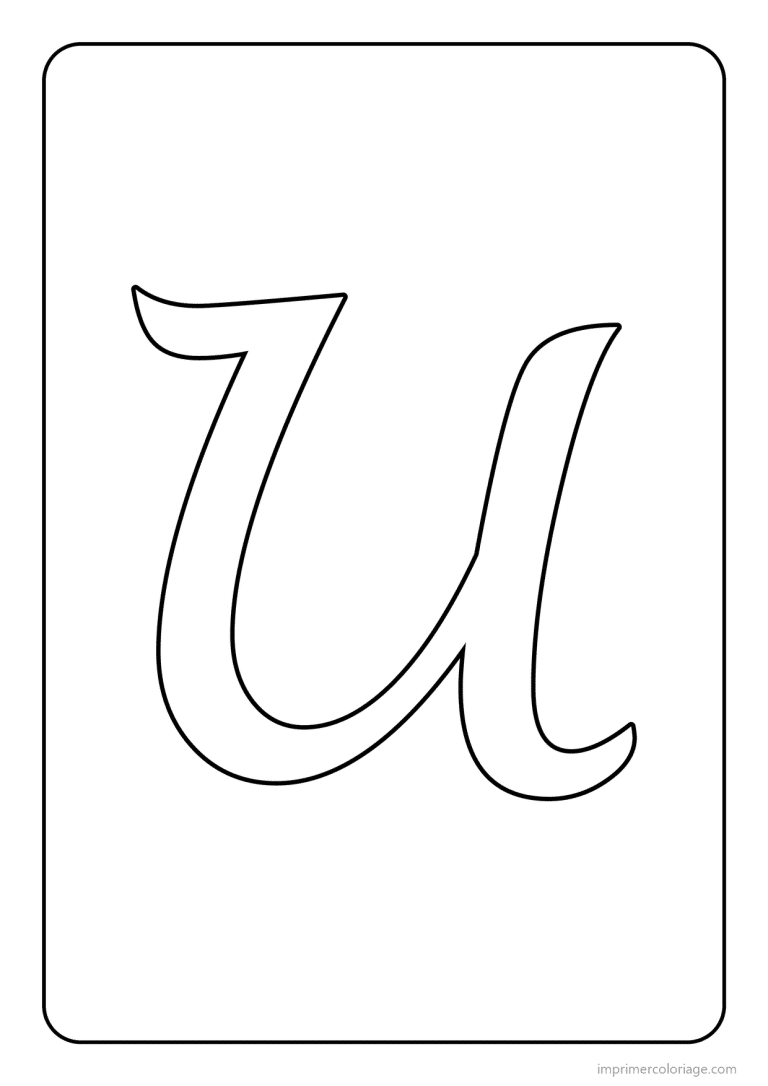 coloriage lettre u majuscule cursive - dessin gratuit &agrave; imprimer
