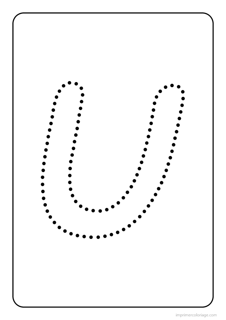 coloriage lettre u majuscule pointilles - dessin gratuit &agrave; imprimer